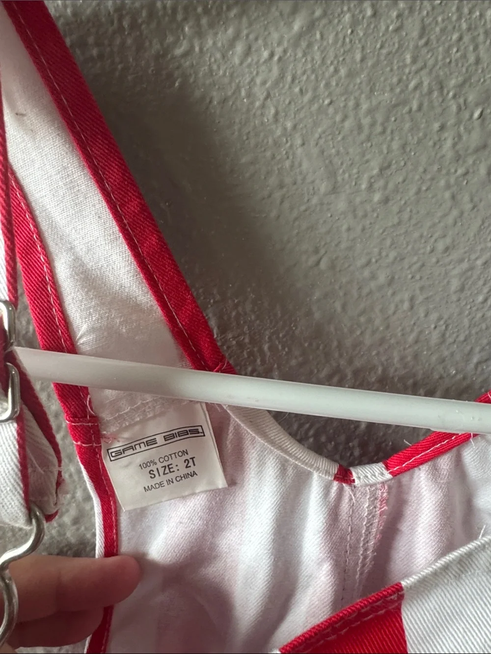 Striped Red & White Kids Overalls with Adjustable Straps